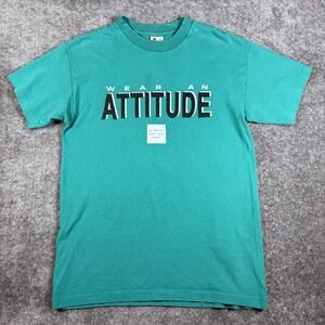 Vintage Signal Mega-Tee Men's Medium Teal "Wear An Attitude" Short Sleeve